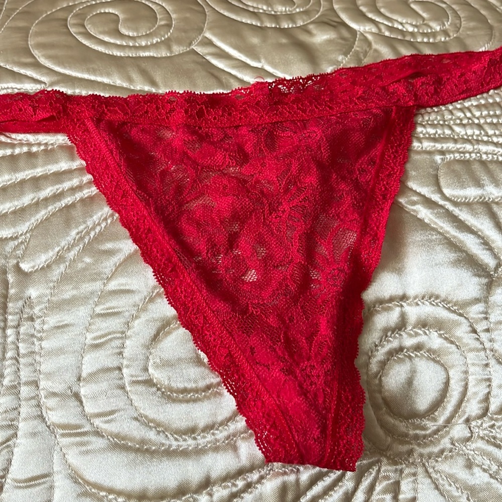 Red lace Victoria’s Secret thong
